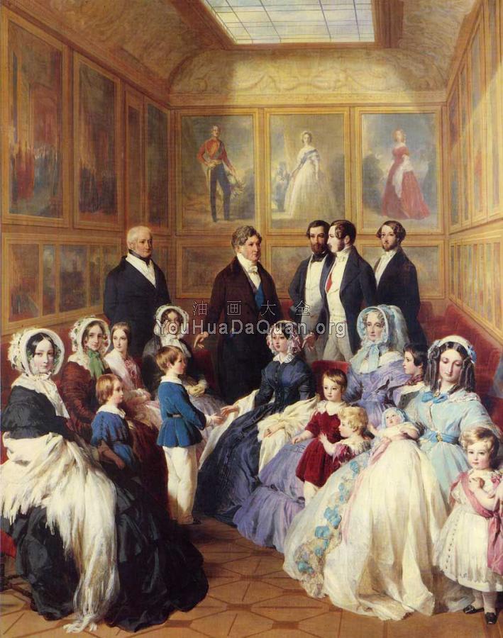 Queen Victoria and Prince Albert with the Family of King Louis Philippe - 弗朗兹·夏维尔·温特哈特